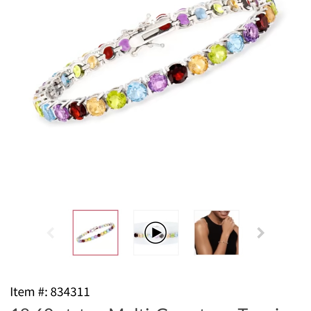 Ross Simons 18.60 ct Multi Gemstone Tennis Bracelet in Sterling Silver